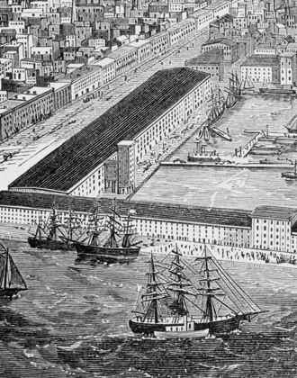 Atlantic Docks and Basin. ca. 1870. Brooklyn photograph and illustration collection. V1973.5.856. Brooklyn Historical Society.